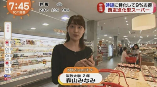 森山みなみの経歴⑤大学時代『めざましテレビ』に出演